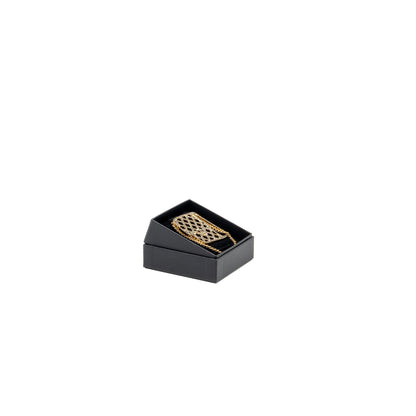 Chanel flap bag brooch with black crystal gold tone