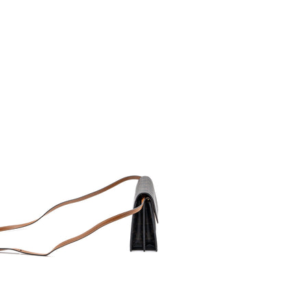 Celine wallet on strap triomphe canvas / smooth lambskin tan with GHW