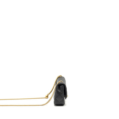 Chanel Coco Love Flap Bag Adjustable Chain Caviar Black GHW (microchip)