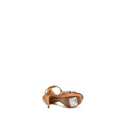 Saint Laurent size 36 tribute platform sandals calfskin brown