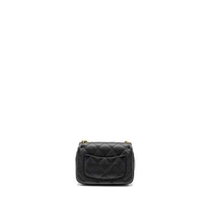 Chanel Coco Love Flap Bag Adjustable Chain Caviar Black GHW (microchip)