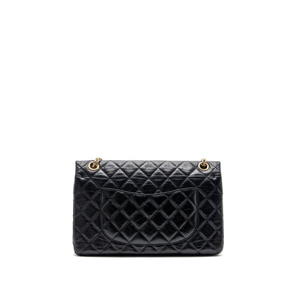 Chanel large 2.55 reissue flap bag aged calfskin black LGHW