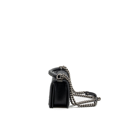 Chanel Top Handle Medium Boy bag Limited Edition Calfskin Black Ruthenium Hardware
