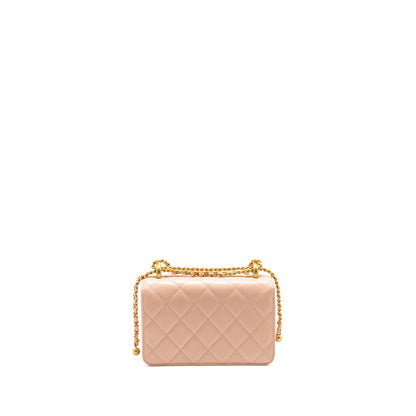 Chanel Gold Crush Mini Flap Bag Calfskin Light Pink GHW (microchip)