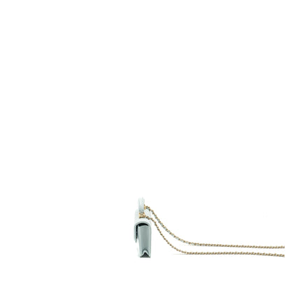 Chanel Top Handle Mini Flap Clutch with Chain Lambskin Light Blue LGHW