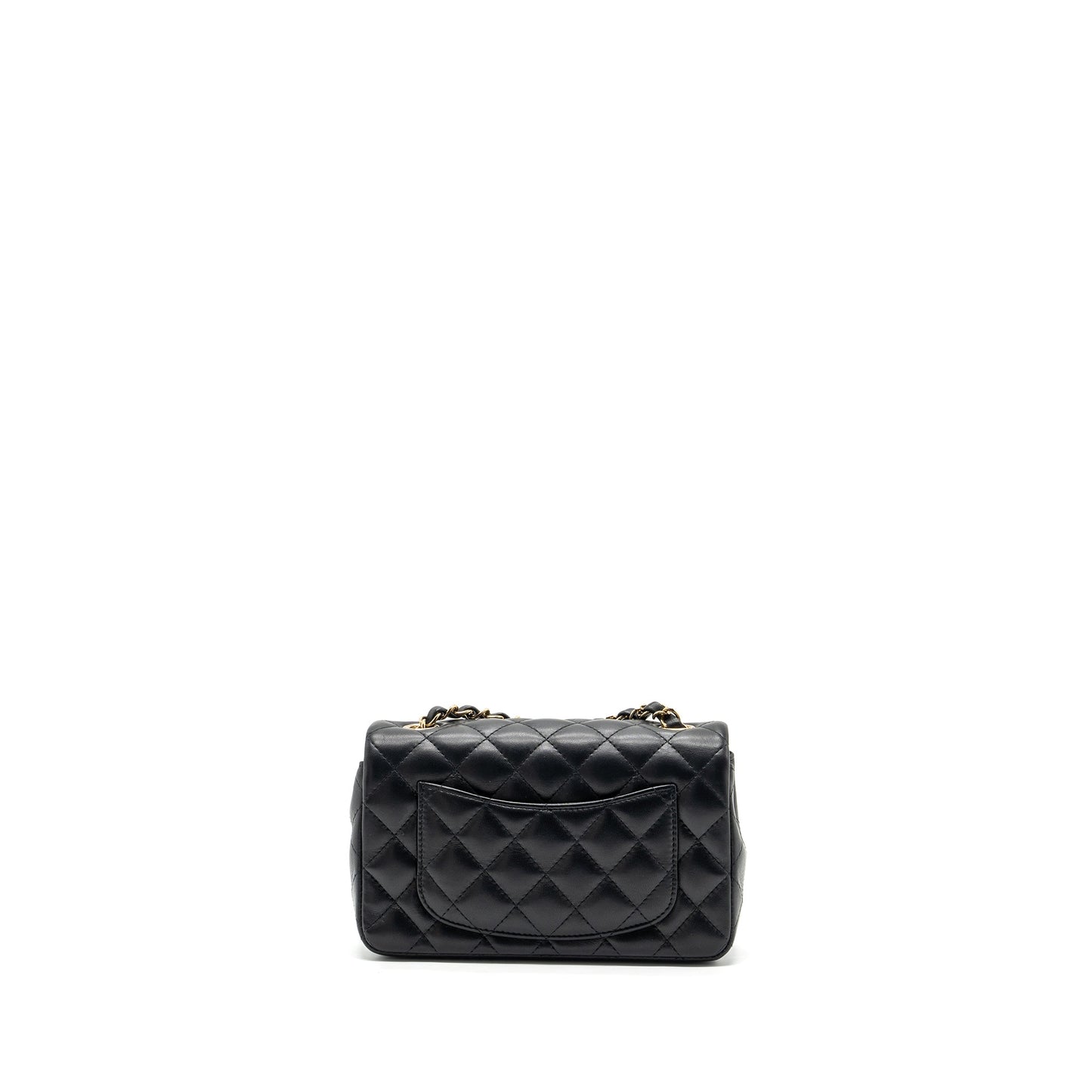 Chanel Classic Mini Rectangular Flap Bag Lambskin Black LGHW (Microchip)