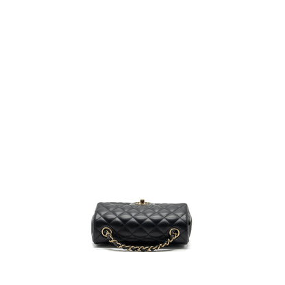 Chanel Classic Mini Rectangular Flap Bag Lambskin Black LGHW (Microchip)