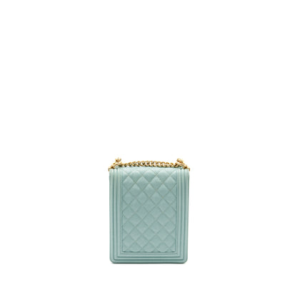 Chanel North South Boy Bag Caviar Light Blue GHW