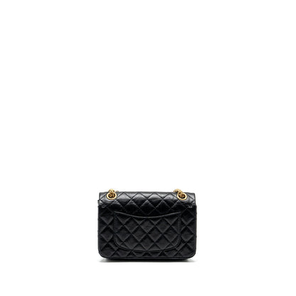 Chanel Mini 2.55 reissue flap bag aged calfskin black GHW