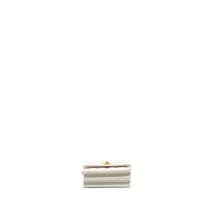 Chanel 23p rainbow letter handle mini wallet on chain calfskin white GHW (microchip)