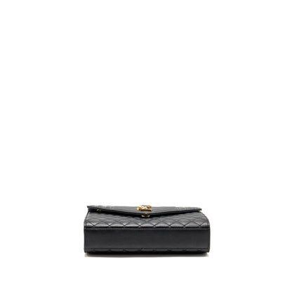 Saint Laurent/YSL Medium Envelope Bag Calfskin Black GHW