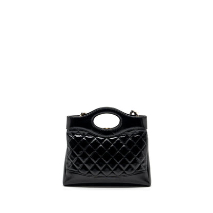 Chanel 24C mini 31 bag shiny calfskin black LGHW (microchip)