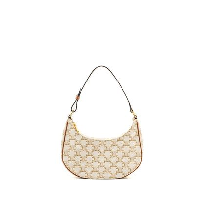 Celine Ava bag triomphe canvas / calfskin white GHW