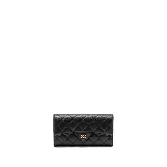 Chanel Classic Flap Long Wallet Caviar Black GHW