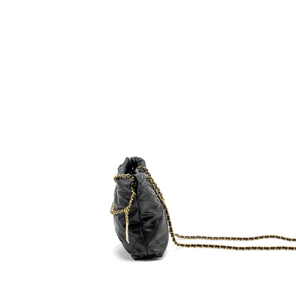 Chanel Mini 22 Bag Caviar Black GHW (Microchip)