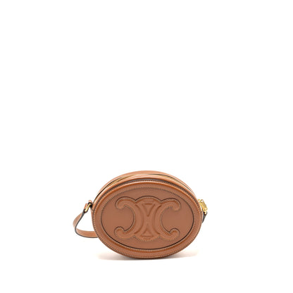 Celine Oval Bag Triomphe Smooth Calfskin Tan GHW