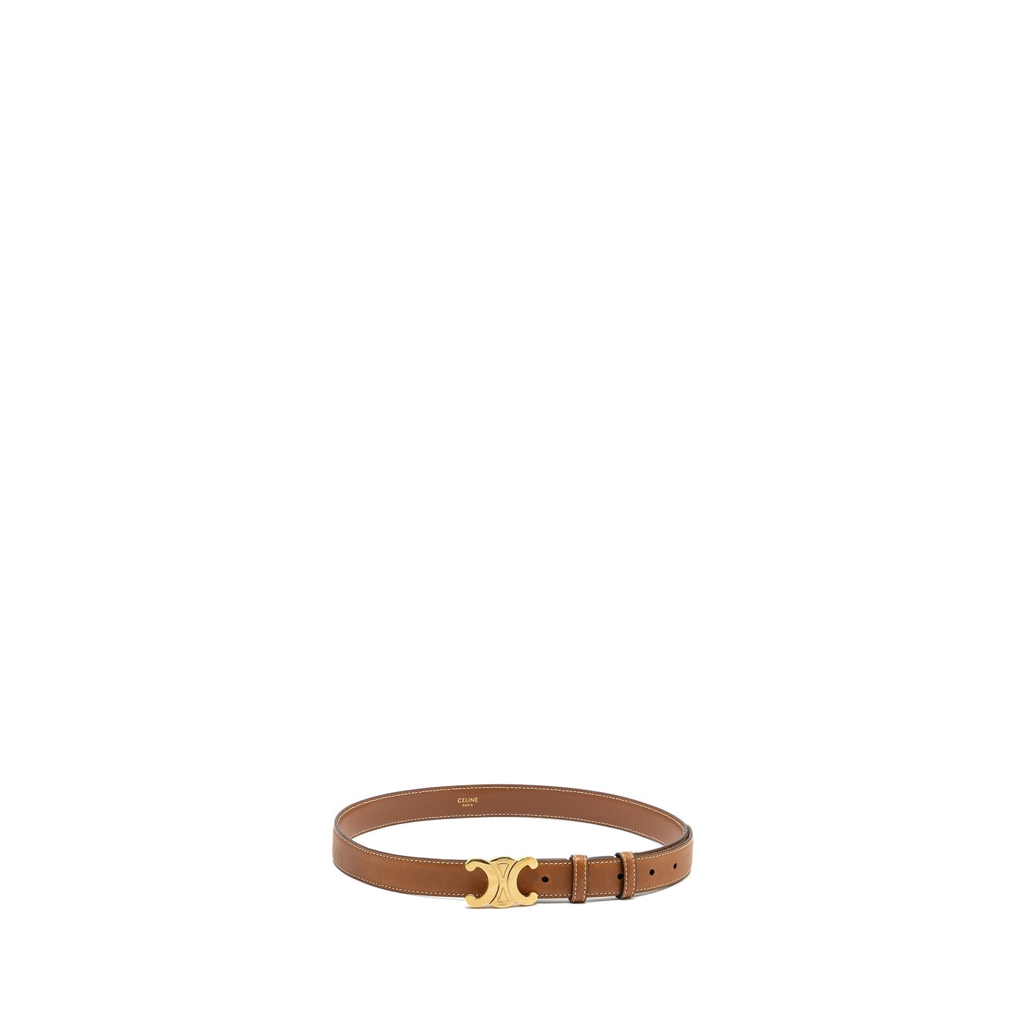 Celine size 80 SMALL TRIOMPHE BELT IN NATURAL CALFSKIN TAN GHW