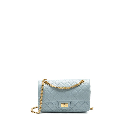 Chanel Small 2.55 226 reissue double flap bag calfskin light blue GHW (microchip)