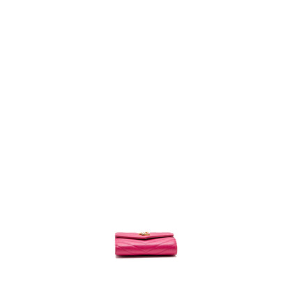 Saint laurent compact tri-fold wallet calfskin pink GHW