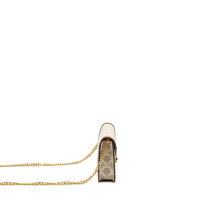 Celine Wallet on Chain Margo Triomphe Canvas/Calfskin GHW
