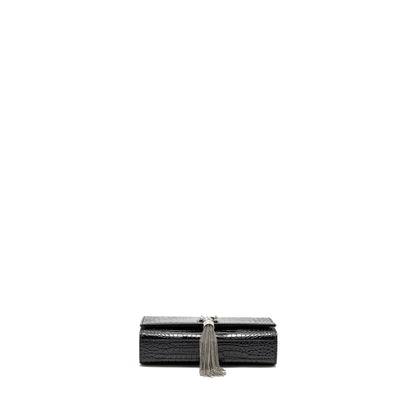 Saint Laurent /YSL Kate Small Chain Wallet With Tassel in Crocodile-Embossed Black SHW