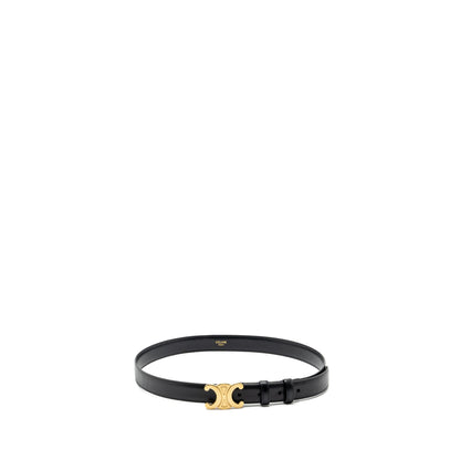 Celine size 85 Medium Triomphe belt calfskin black GHW
