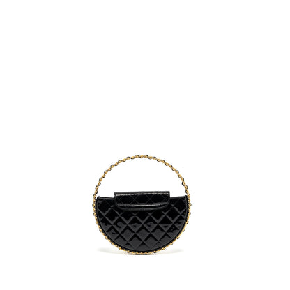 Chanel 23K Hoop Bag Patent leather black GHW (microchip)