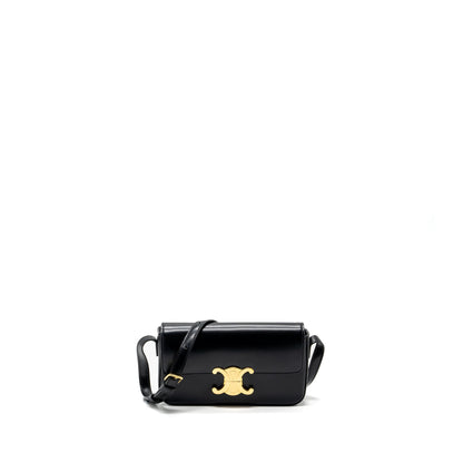 Celine Triomphe Shoulder bag shiny calfskin black GHW