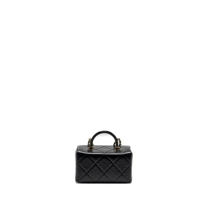 Chanel 23k top handle vanity bag shiny calfskin black GHW (microchip)