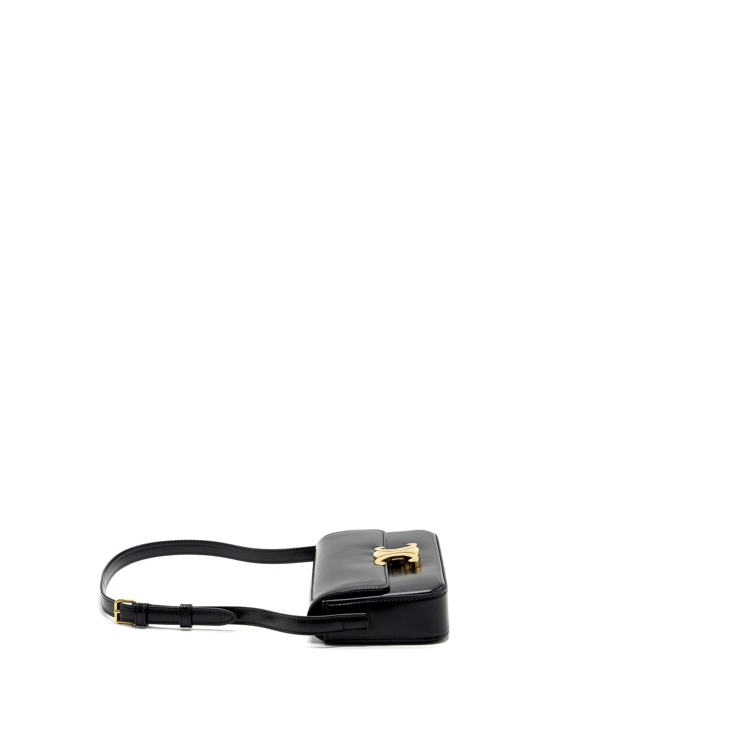 Celine Triomphe Shoulder bag shiny calfskin black GHW