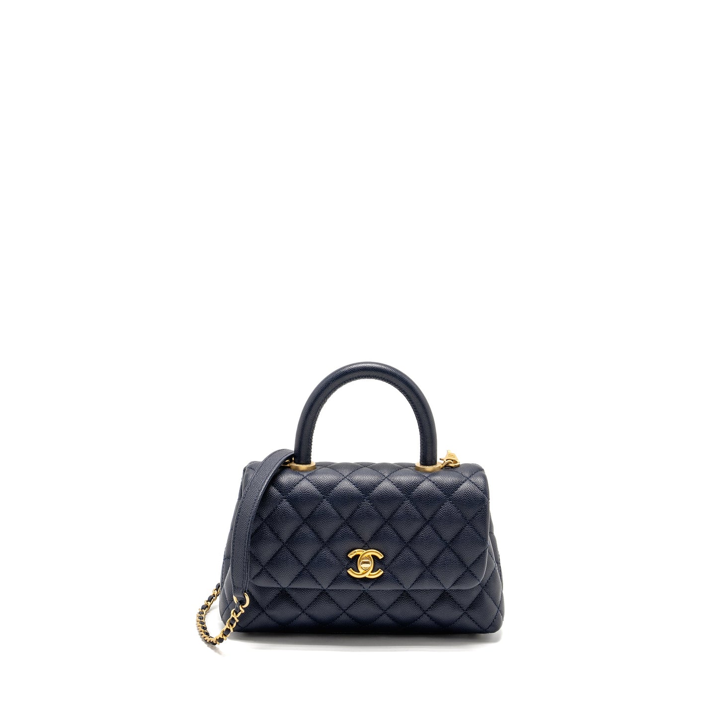 Chanel Small Coco Handle Caviar Navy GHW