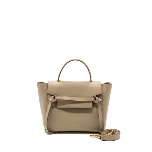 Celine Micro Belt Bag Grained Calfskin Beige GHW