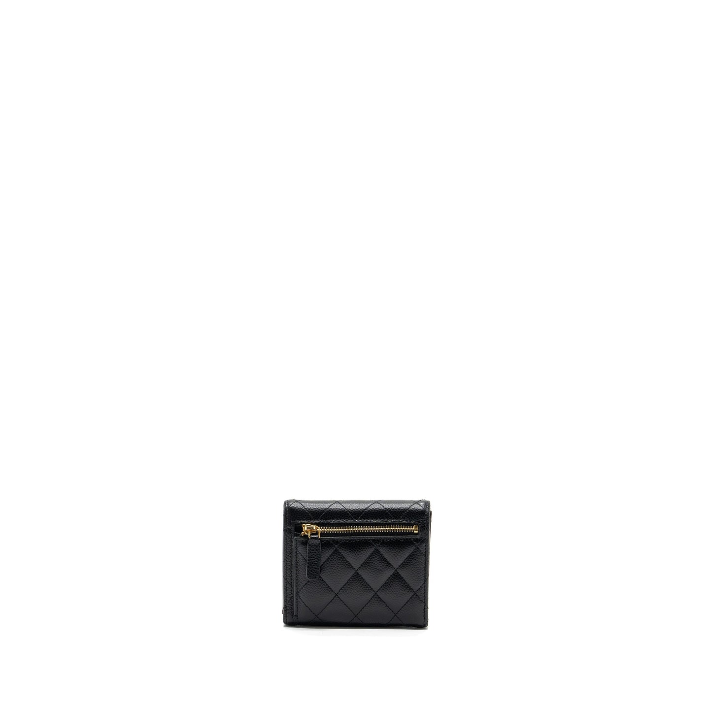 Chanel Classic Compact Wallet Caviar Black GHW(Microchip)