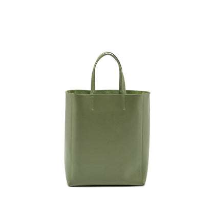 Celine vertical cabas tote bag grained calfskin green GHW
