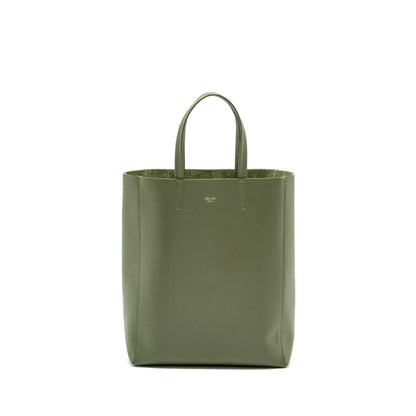 Celine vertical cabas tote bag grained calfskin green GHW