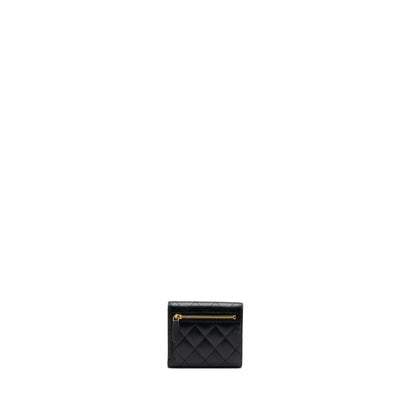 Chanel classic compact wallet caviar black GHW (Microchip)