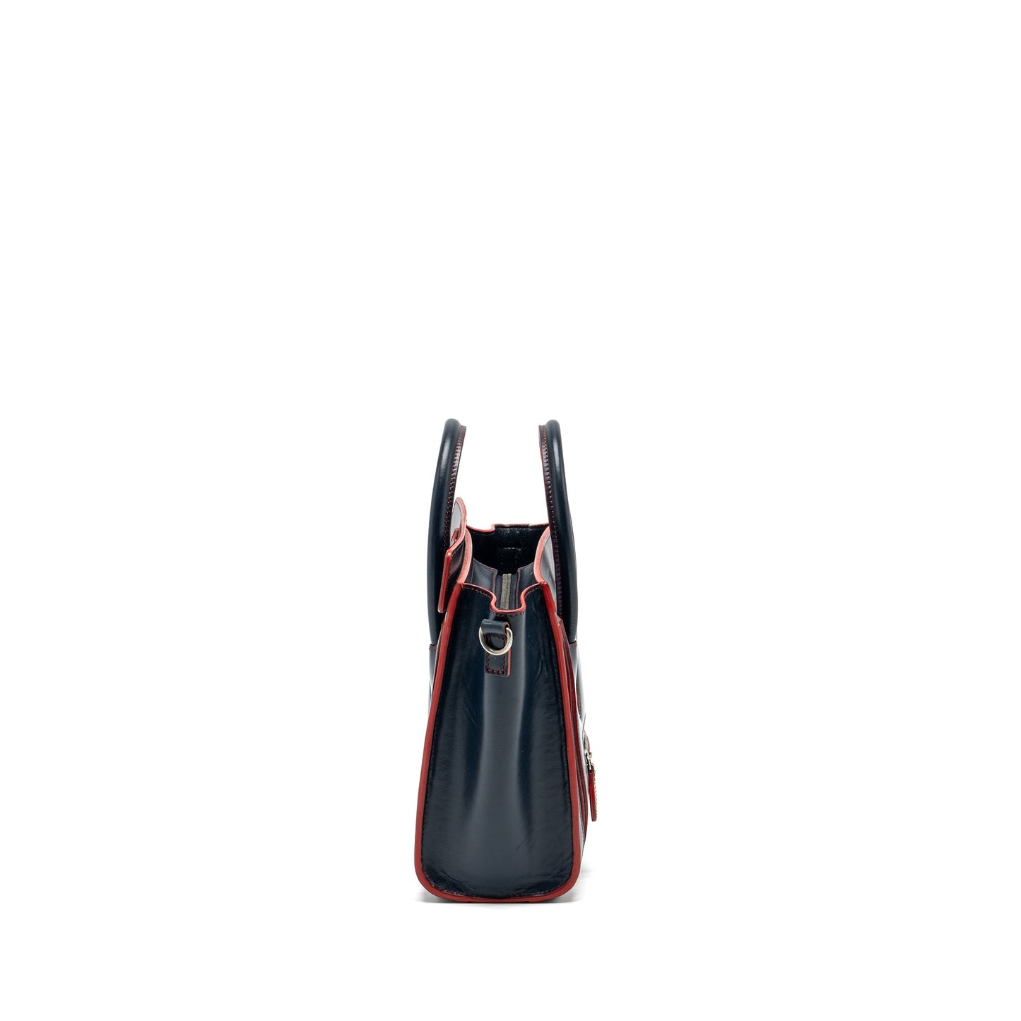 Celine Nano Luggage bag calfskin navy / red SHW