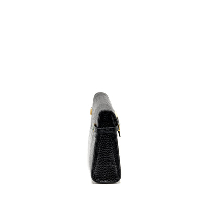 Saint Laurent medium Manhattan bag croc embossed calfskin black GHW