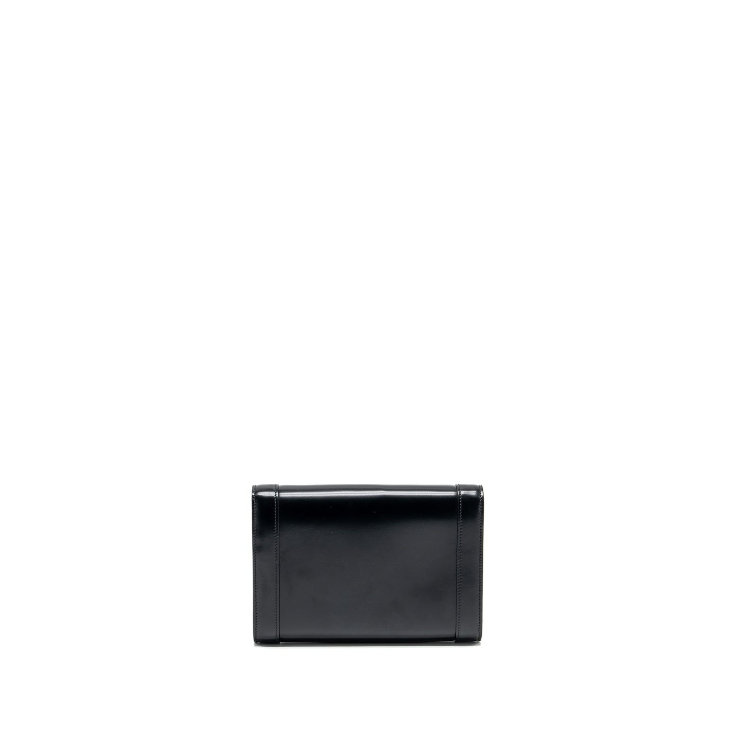 Celine triomphe flap wallet with strap calfskin black GHW