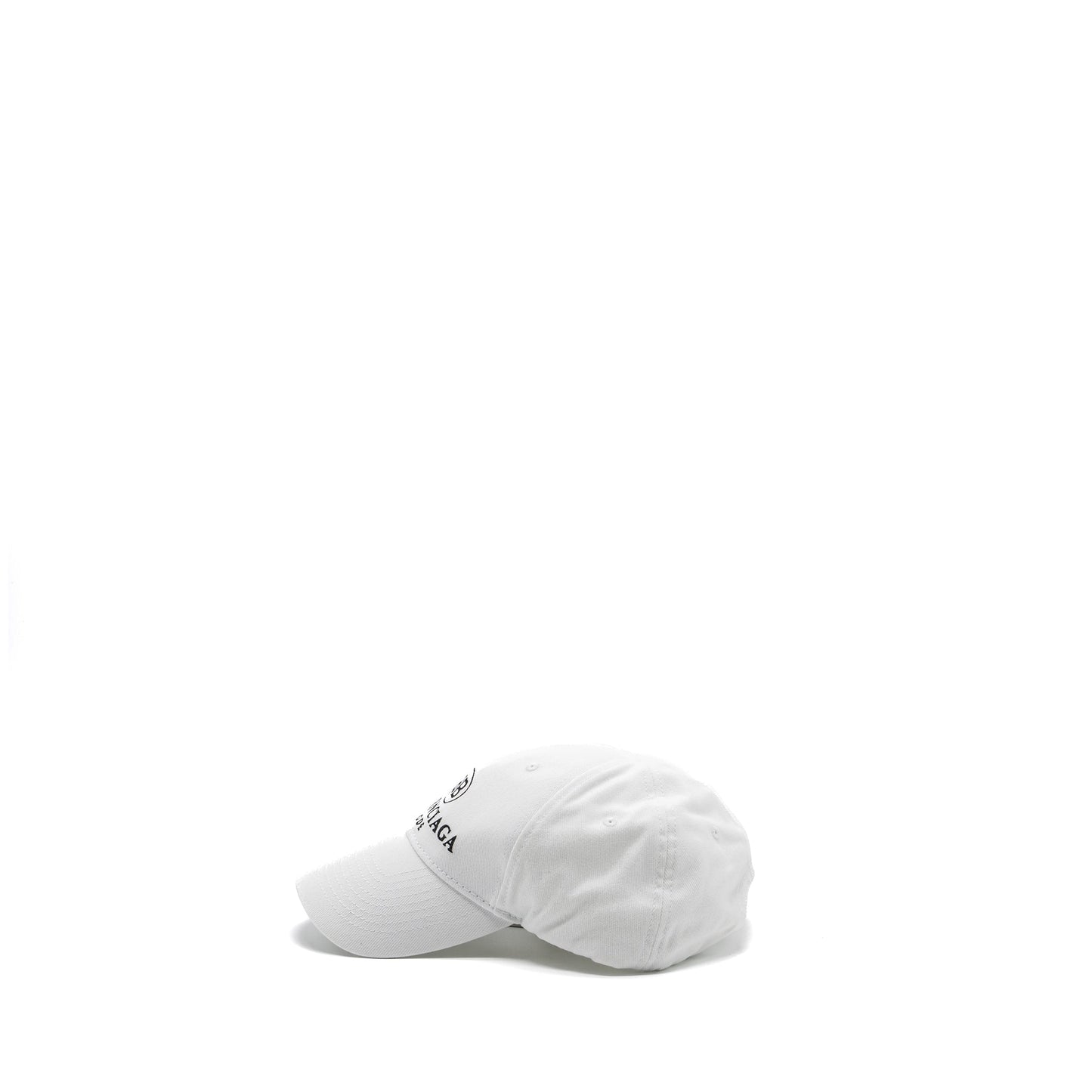 Balenciaga Size L Embroidery Baseball Cap Fabric White