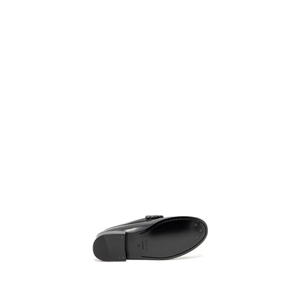 Celine Size 37 Triomphe Loafer Polished Calfskin Black GHW