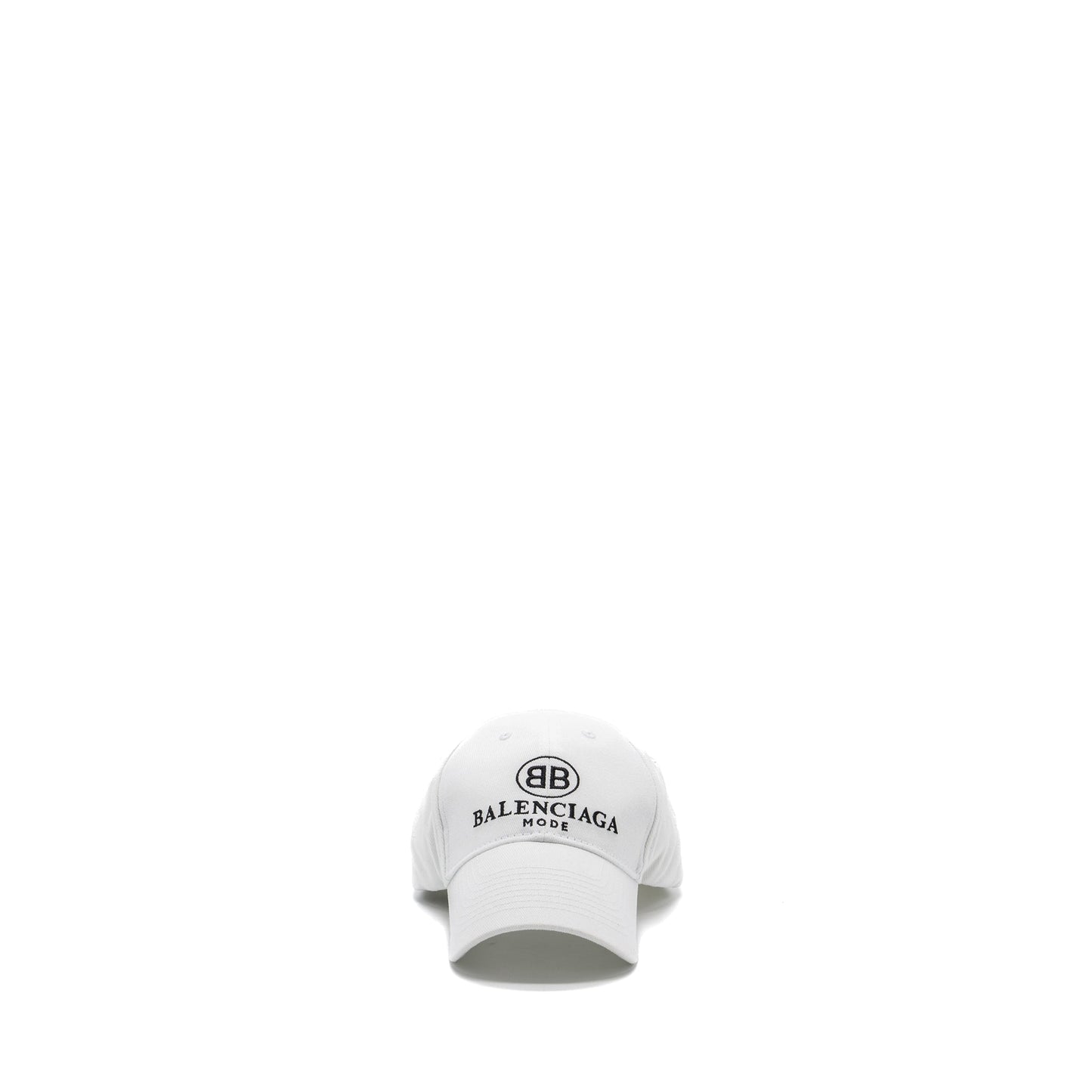 Balenciaga Size L Embroidery Baseball Cap Fabric White