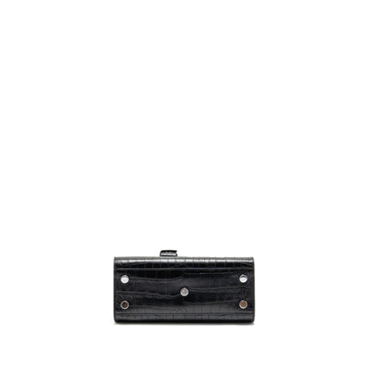 Saint Laurent Nano Sac De jour croc embossed calfskin black SHW