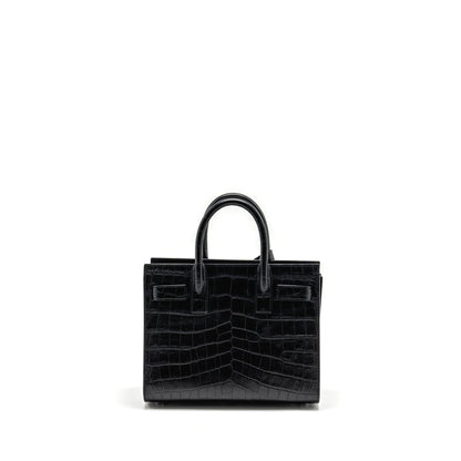 Saint Laurent Nano Sac De jour croc embossed calfskin black SHW