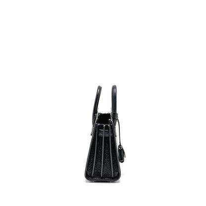 Saint Laurent Nano Sac De jour croc embossed calfskin black SHW