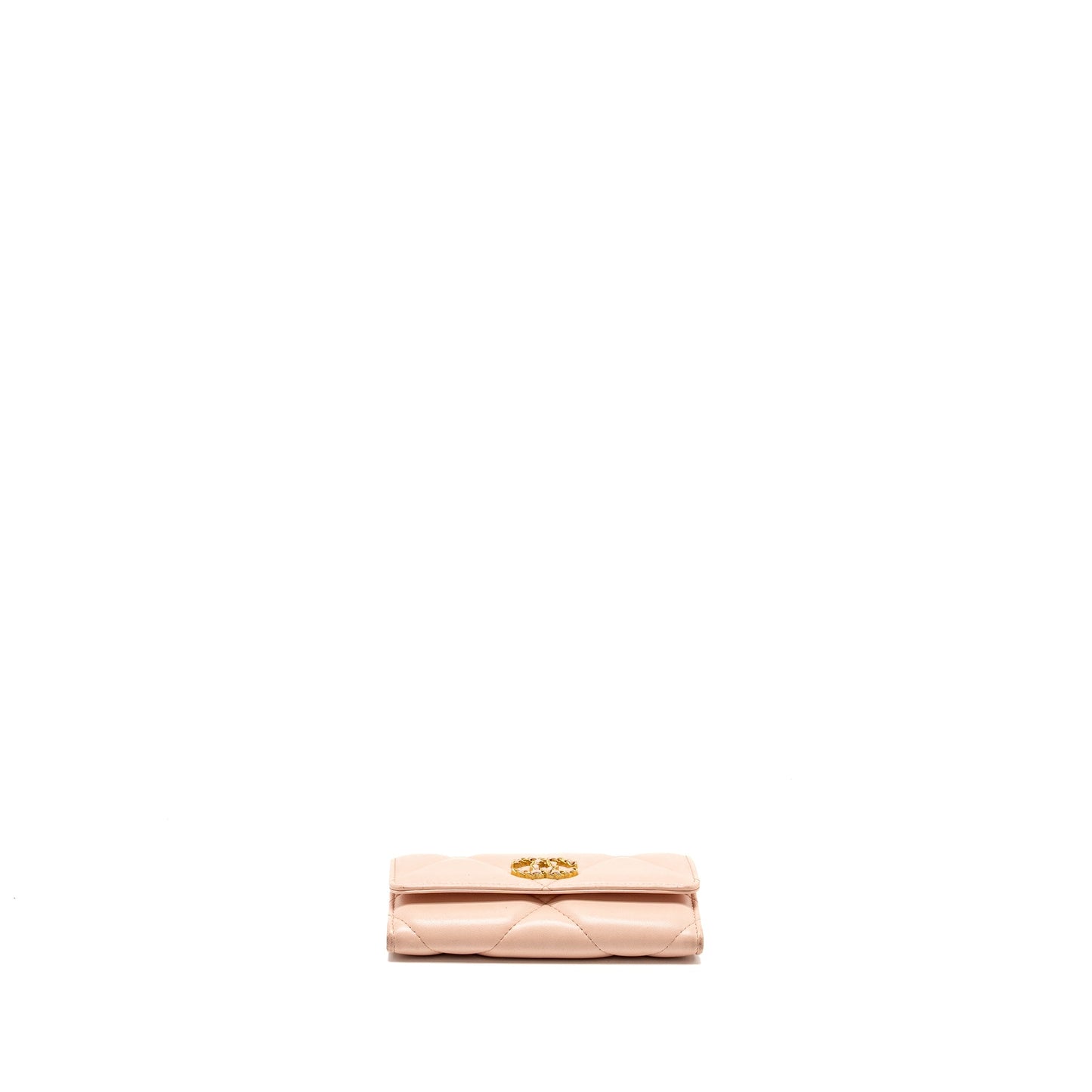 Chanel 19 Long Flap Wallet Lambskin Pink GHW (Microchip)