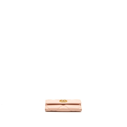 Chanel 19 Long Flap Wallet Lambskin Pink GHW (Microchip)