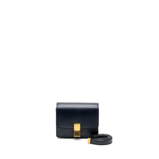 Celine mini box bag calfskin dark blue GHW