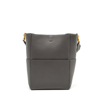 Celine Sangle Bucket Bag Grained Calfskin Grey GHW