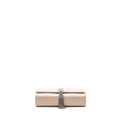 Saint Laurent/YSL Kate Bag Croc-Embossed Calfskin Beige SHW